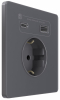 Зарядка USB А+С 20Вт с розеткой SE Systeme Infinity (вулканический пепел) FSE000732