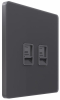 Розетка компьютерная двойная RJ45 кат.5e SE Systeme Infinity (вулканический пепел) FSE000785
