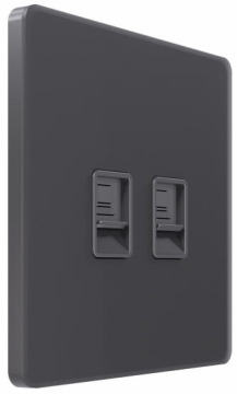 Розетка компьютерная двойная RJ45 кат.5e SE Systeme Infinity (вулканический пепел) FSE000785