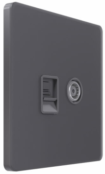 Розетка TV+RJ45 кат.5e SE Systeme Infinity (вулканический пепел) FSE000789