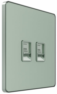 Розетка компьютерная двойная RJ45 кат.6 SE Systeme Infinity (таежное утро) FSE000888