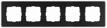 Рамка закругленная Jasmart G-Glass стекло пятиместная (черный матовый) G1005GB-RM