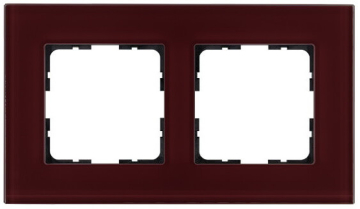 Рамка Jasmart G-Glass стекло двухместная (гранатовый) G1002GH