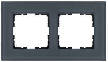 Рамка Jasmart G-Glass стекло двухместная (маренго) G1002GC