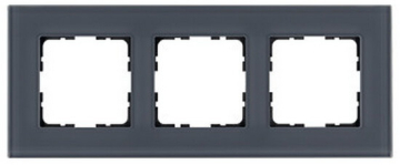 Рамка Jasmart G-Glass стекло трехместная (маренго) G1003GC