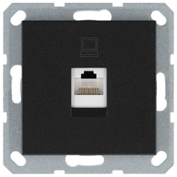Розетка информационная RJ 45 кат 5е Jasmart G (антрацит) G6105B