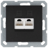 Розетка информационная RJ 45 двойная кат 5e JaSmart G (антрацит) G6106B