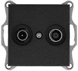 Розетка TV+FM Jasmart G оконечная (антрацит) G6204B