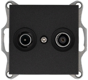 Розетка TV+FM Jasmart G оконечная (антрацит) G6204B