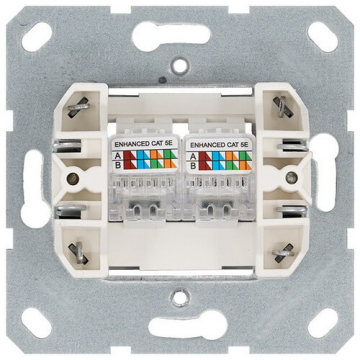 Розетка информационная RJ 45 двойная кат 5e JaSmart G (тауп) G6106T