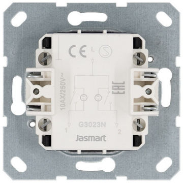 Выключатель 2-кл с подсветкой Jasmart G (мокко) G3023NZ
