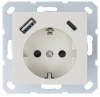 Розетка с заземлением со шторками Jasmart G 16A USB A+C 25W (слоновая кость) G5501USB-25V