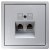 Розетка информационная RJ 45 двойная кат 6 JaSmart FD (белый глянцевый) FD6108W