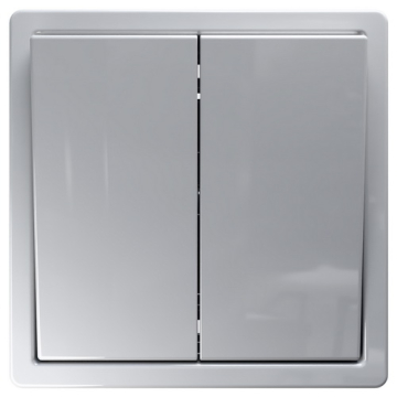 Кнопка переключатель двухклавишный Jasmart FD (белый глянцевый) FD3020W
