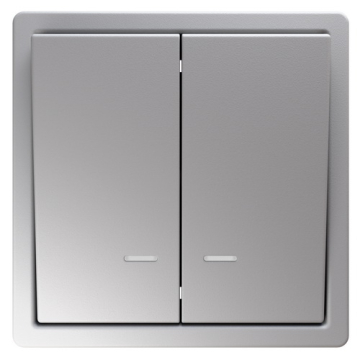 Выключатель 2-кл с подсветкой Jasmart FD (soft touch) (матовый белый) FD3023NPWM