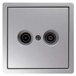 Розетка TV+FM Jasmart FD Φ9.5mm проходная (soft touch) (матовый белый) FD6205PWM