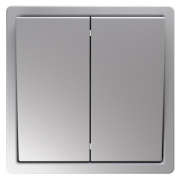 Кнопка переключатель двухклавишный Jasmart FD (soft touch) (матовый белый) FD3020PWM