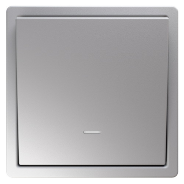 Выключатель проходной одноклавишный с подсветкой Jasmart FD (soft touch) (матовый белый) FD3012NPWM