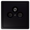 Розетка TV+FM+SAT Jasmart FD Φ9.5mm оконечная (soft touch) (черный матовый) FD6206PBM