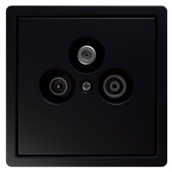 Розетка TV+FM+SAT Jasmart FD Φ9.5mm оконечная (soft touch) (черный матовый) FD6206PBM