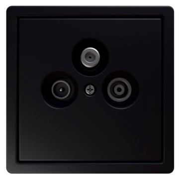 Розетка TV+FM+SAT Jasmart FD Φ9.5mm оконечная (soft touch) (черный матовый) FD6206PBM