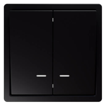 Выключатель 2-кл с подсветкой Jasmart FD (soft touch) (черный матовый) FD3023NPBM