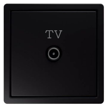 Розетка телевизионная оконечная Jasmart FD (soft touch) (черный матовый) FD6001PBM
