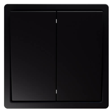 Кнопка двухклавишный Jasmart FD (soft touch) (черный матовый) FD3020PBM
