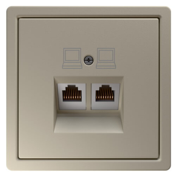 Розетка информационная RJ 45 двойная кат 5е JaSmart FD (сахара) FD6106SH