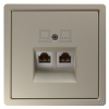 Розетка информационная RJ 45 двойная кат 6 JaSmart FD (сахара) FD6108SH