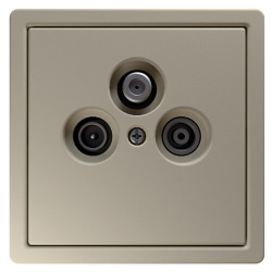 Розетка TV+FM+SAT Jasmart FD Φ9.5mm проходная (сахара) FD6207SH