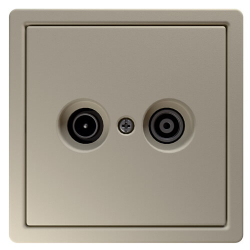 Розетка TV+FM Jasmart FD Φ9.5mm проходная (сахара) FD6205SH