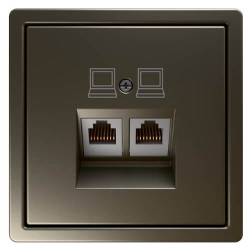 Розетка информационная RJ 45 двойная кат 6 JaSmart FD (бронза) FD6108BR
