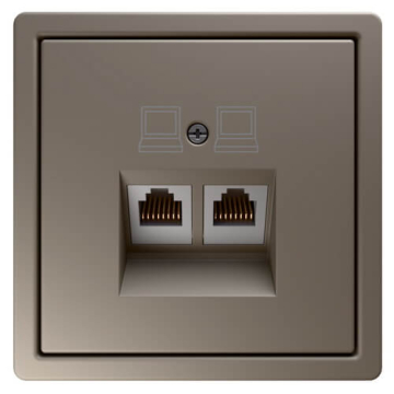 Розетка информационная RJ 45 двойная кат 5е JaSmart FD (soft touch) FD6106PTM