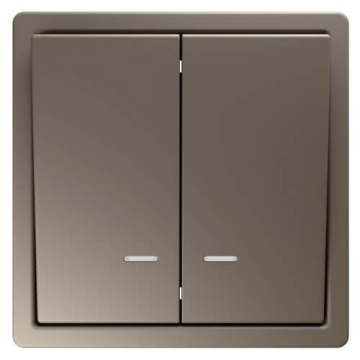Выключатель 2-кл с подсветкой Jasmart FD (soft touch) (матовый тауп) FD3023NPTM