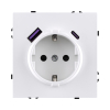 Розетка штепсельная SCHUKO 16A/250 В с USB A+C 20W, белый матовый Kollinger Eclipse EC-016WH EC-016WH