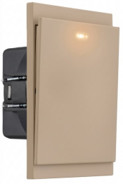 Выключатель 1 кл с подсветкой KRANZ SETE с рамкой (кашемир) KR-79-0714-2