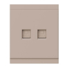 Розетка компьютерная двойная KRANZ SETE RJ45 кат6 с рамкой (кашемир) KR-79-0724-2