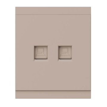 Розетка компьютерная двойная KRANZ SETE RJ45 кат6 с рамкой (кашемир) KR-79-0724-2