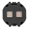 Розетка компьютерная двойная KRANZ SETE RJ45 кат6 с рамкой (кашемир) KR-79-0724-2