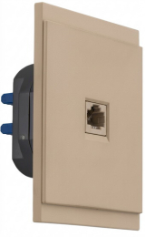 Розетка компьютерная KRANZ SETE RJ45 кат6 с рамкой (кашемир) KR-79-0723-2