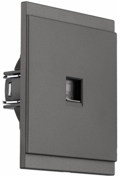 Розетка компьютерная KRANZ SETE RJ45 кат6 с рамкой (графит) KR-79-0723-3