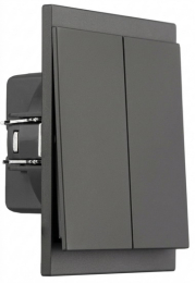 Перекрестный выключатель 2 кл KRANZ SETE с рамкой 10А (графит) KR-79-0711-3