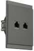 Розетка компьютерная двойная KRANZ SETE RJ45 кат6 с рамкой (графит) KR-79-0724-3
