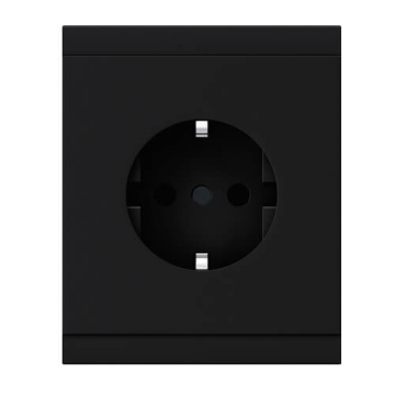 Розетка Kranz SETE со шторками 16А с рамкой (антрацит) IP20 KR-79-0701-4
