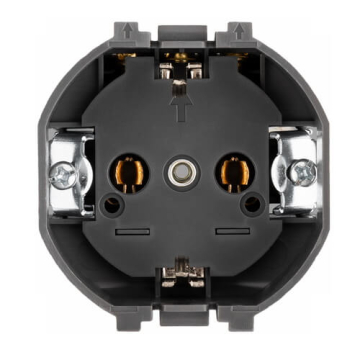 Розетка Kranz SETE со шторками 16А с рамкой (антрацит) IP20 KR-79-0701-4