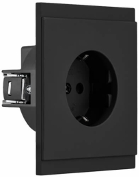 Розетка Kranz SETE со шторками 16А с рамкой (антрацит) IP20 KR-79-0701-4