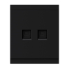 Розетка компьютерная двойная KRANZ SETE RJ45 кат6 с рамкой (антрацит) KR-79-0724-4