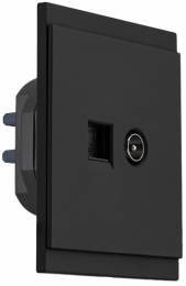 Розетка TV + компьютерная RJ45 кат6 KRANZ SETE с рамкой (антрацит) KR-79-0721-4