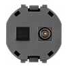 Розетка TV + компьютерная RJ45 кат6 KRANZ SETE с рамкой (антрацит) KR-79-0721-4